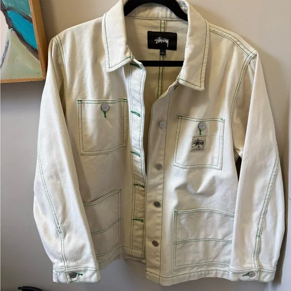 Stussy Cream Canvas Piece with Green Stitching - Picture 7 of 10